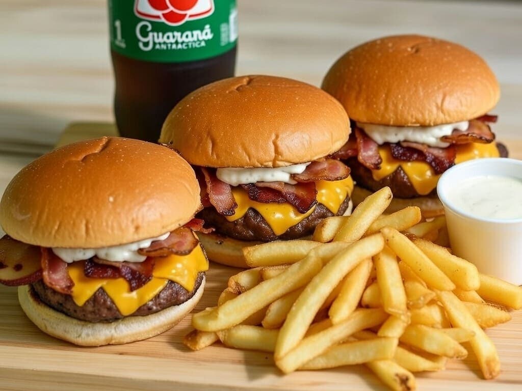 3 condes da casa com Batata Media e Guaraná Antartica 1l